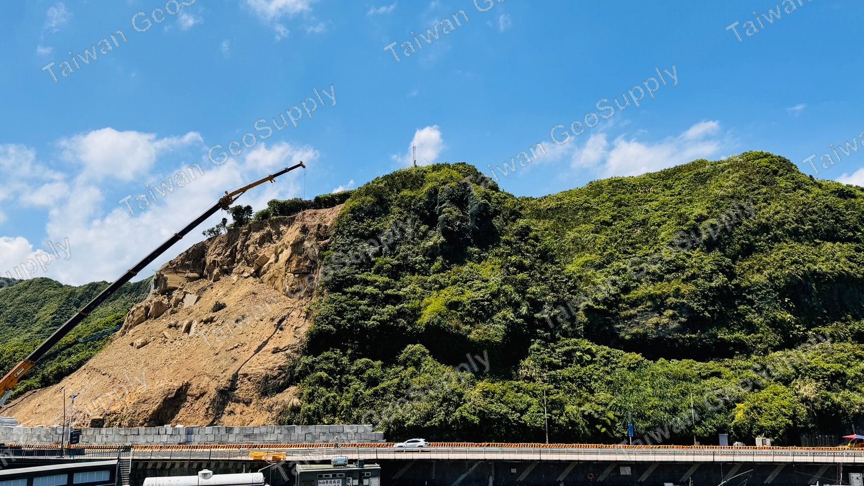 Slope collapse site photo
