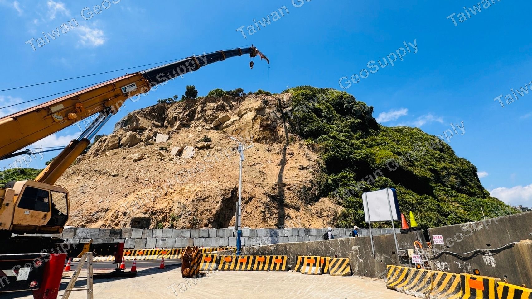 Slope collapse site photo