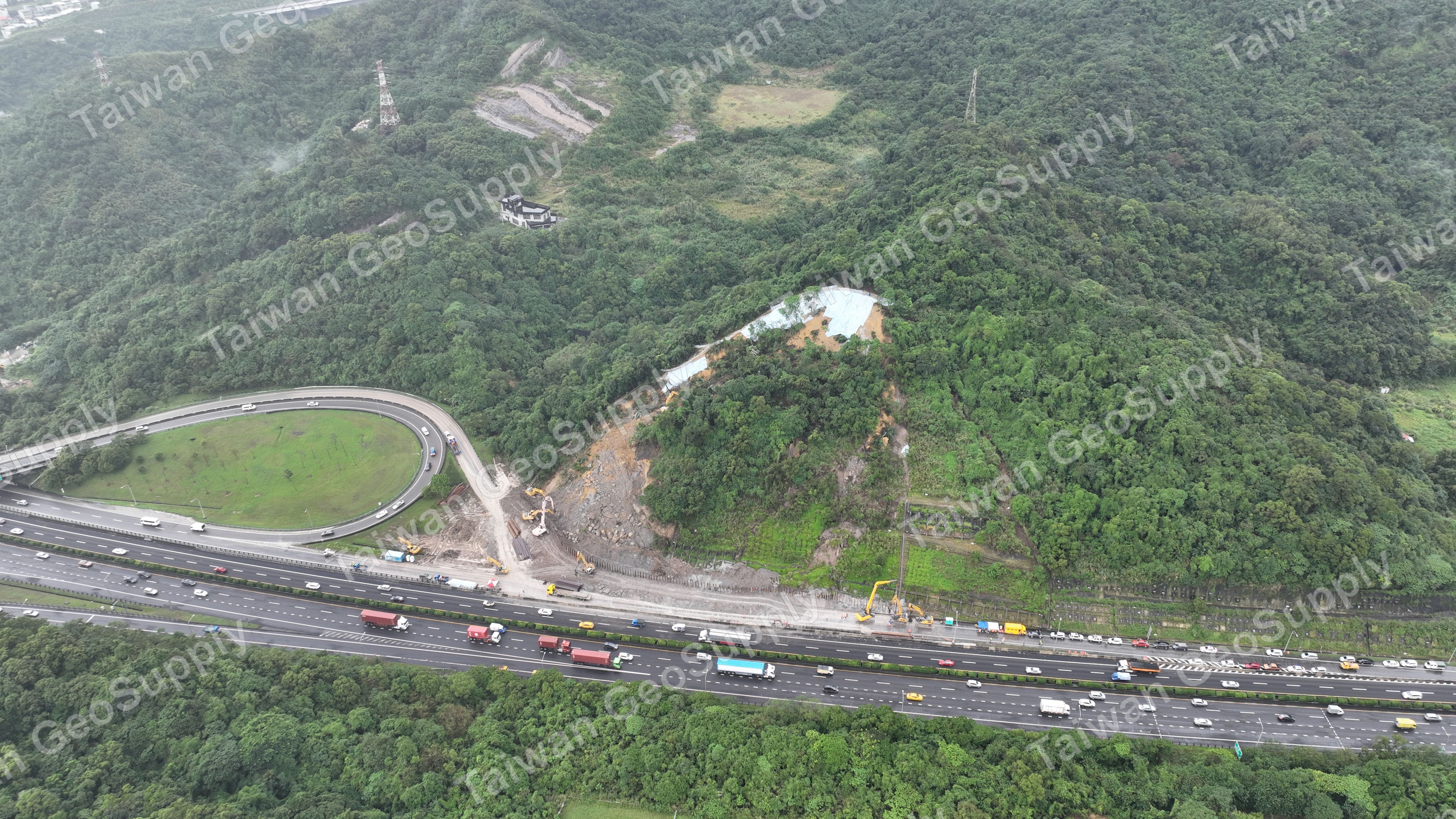 Aerial photo of the slope collapse site