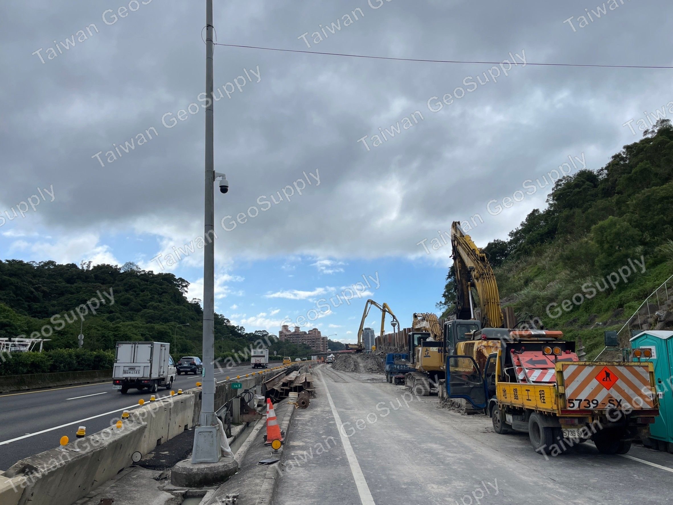 Emergency slope repair site photo
