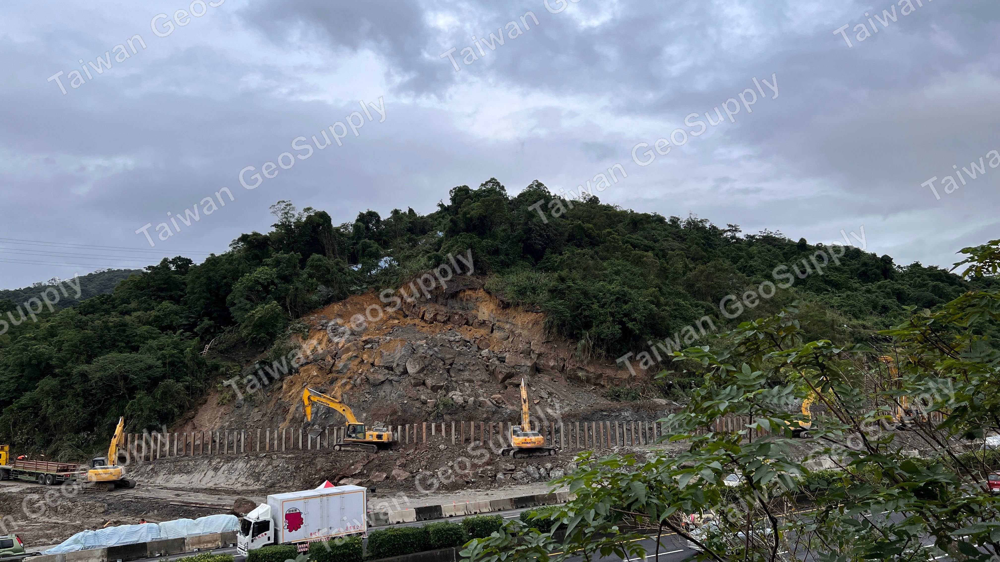 Emergency slope repair site photo