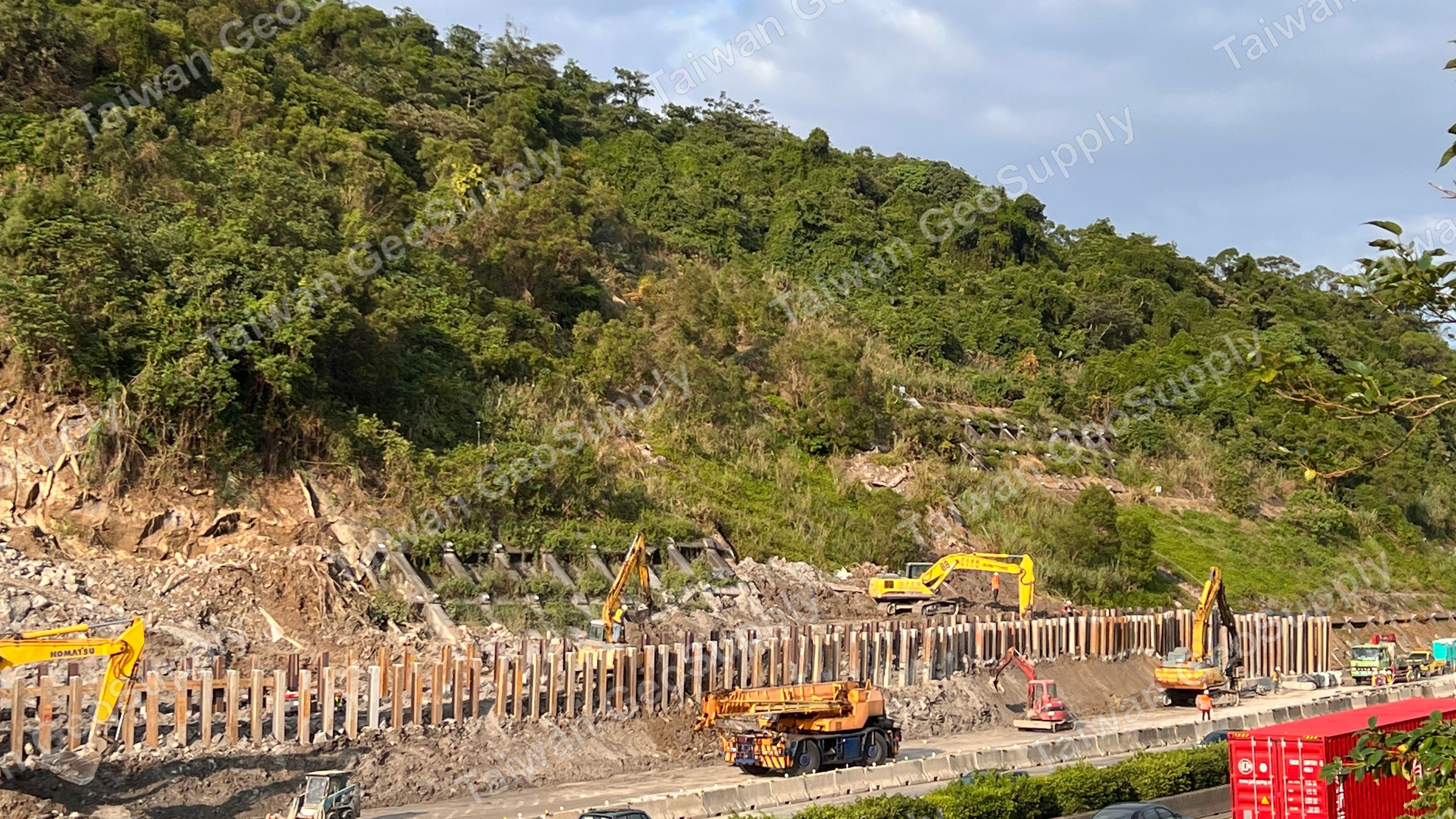 Emergency slope repair site photo