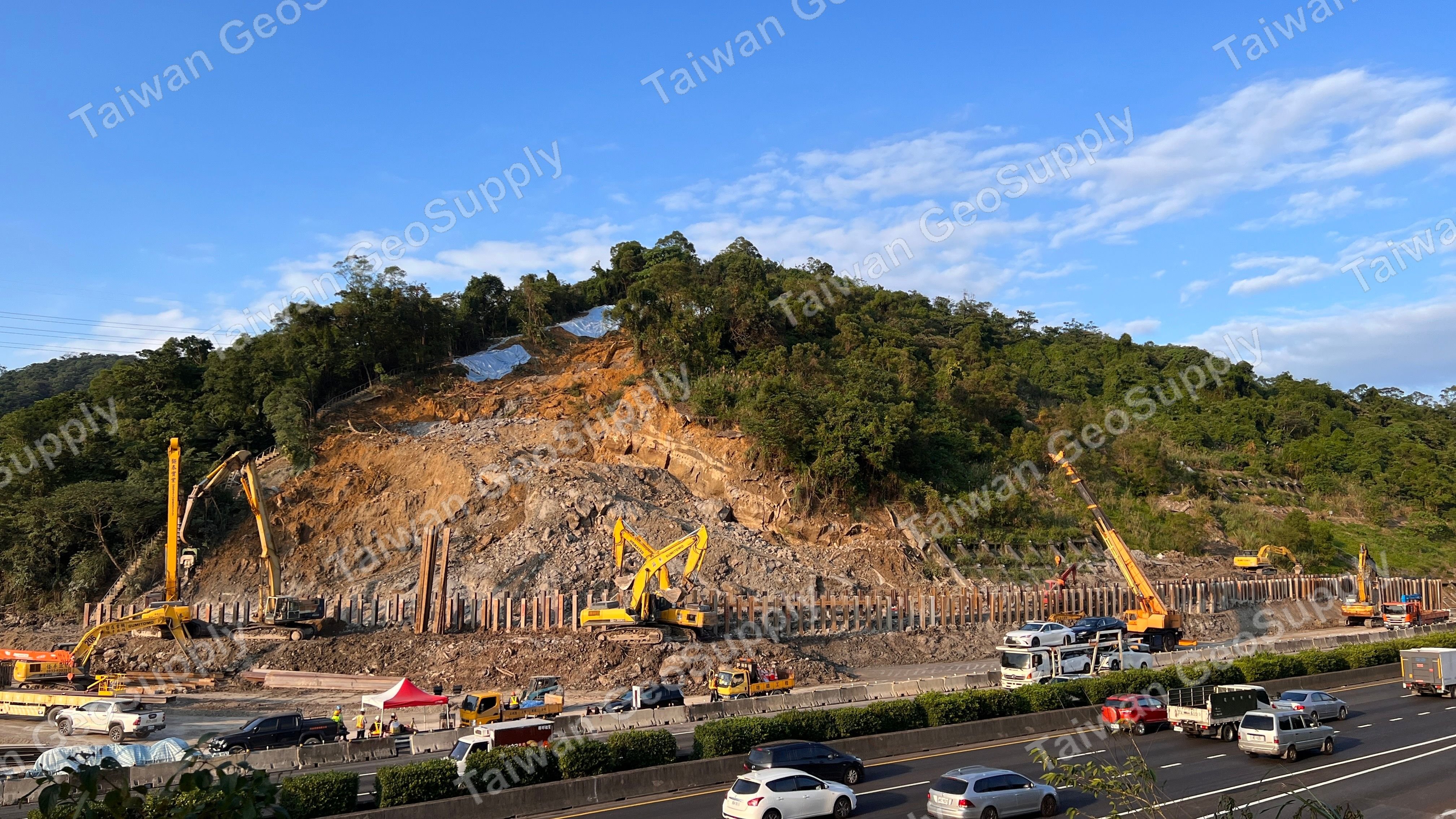 Emergency slope repair site photo